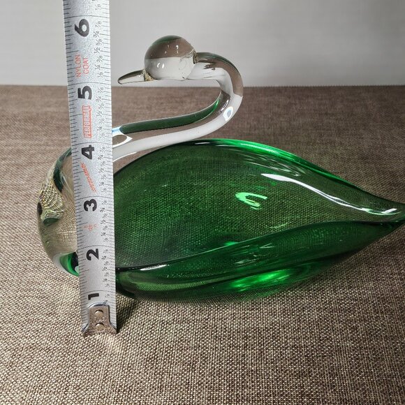 Vintage Glass Swan Emerald Green Dresser Trinket Candy Dish MCM Swan Alpine? - Picture 7 of 7